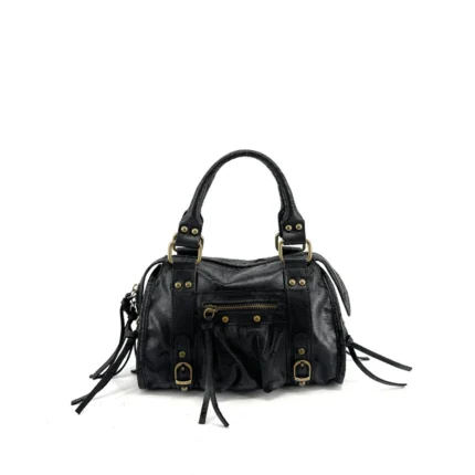 Mini-sac bowling en simili-cuir mat brossé SANDSTORM MINI Noir